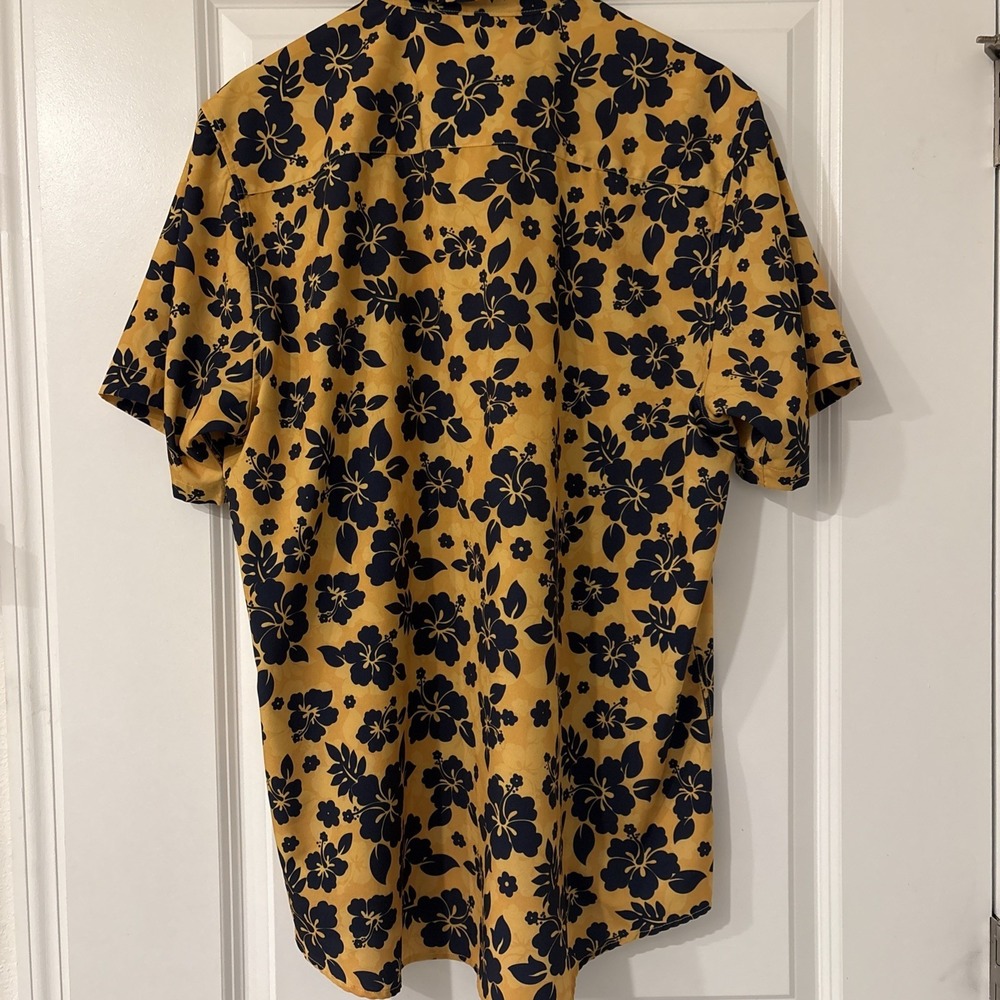 DIXXON Shirt Adult Mens Large Yellow Aloha Series Short Sleeve Hawaiian D lite - Picture 6 of 13